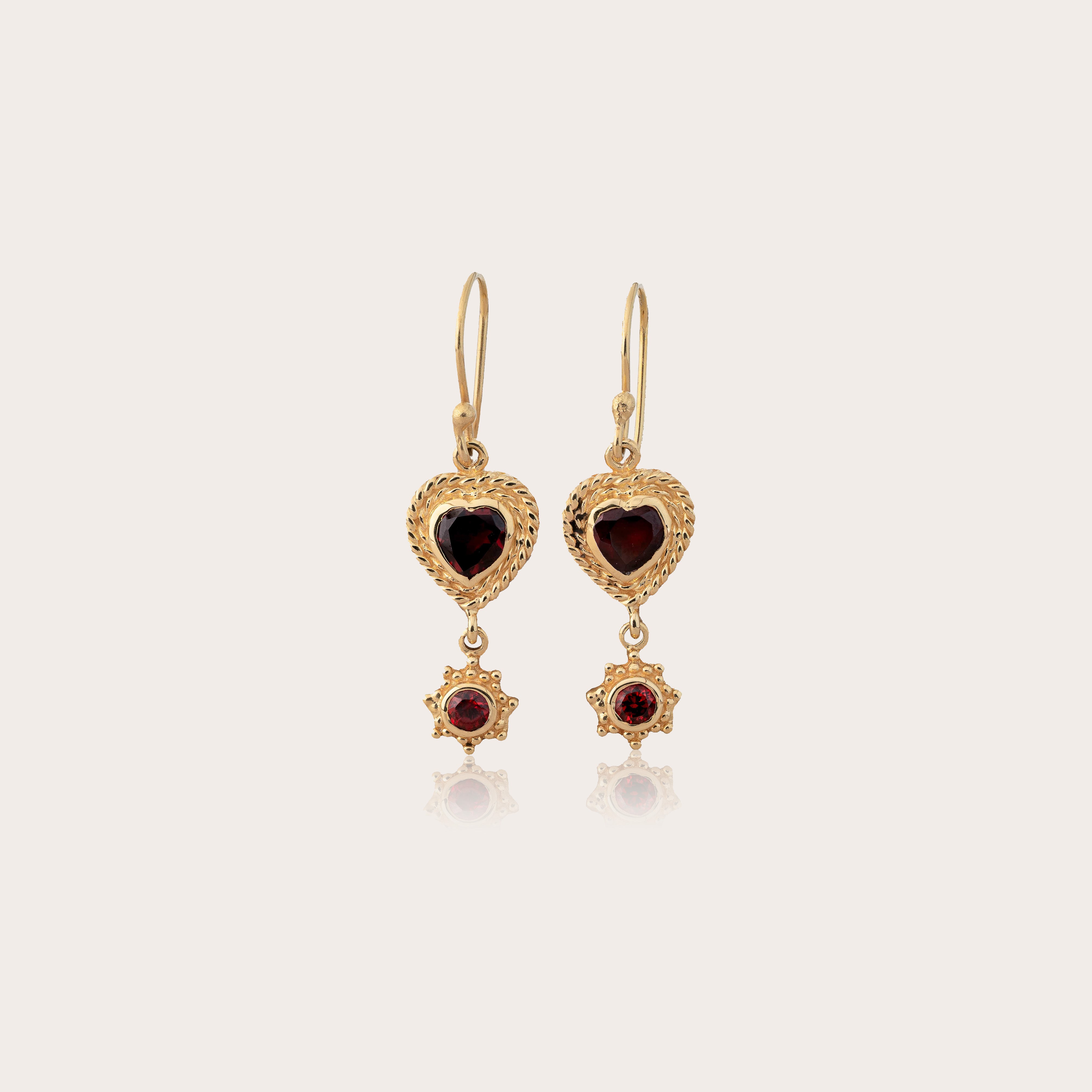 Awakened Heart Earrings with Garnet