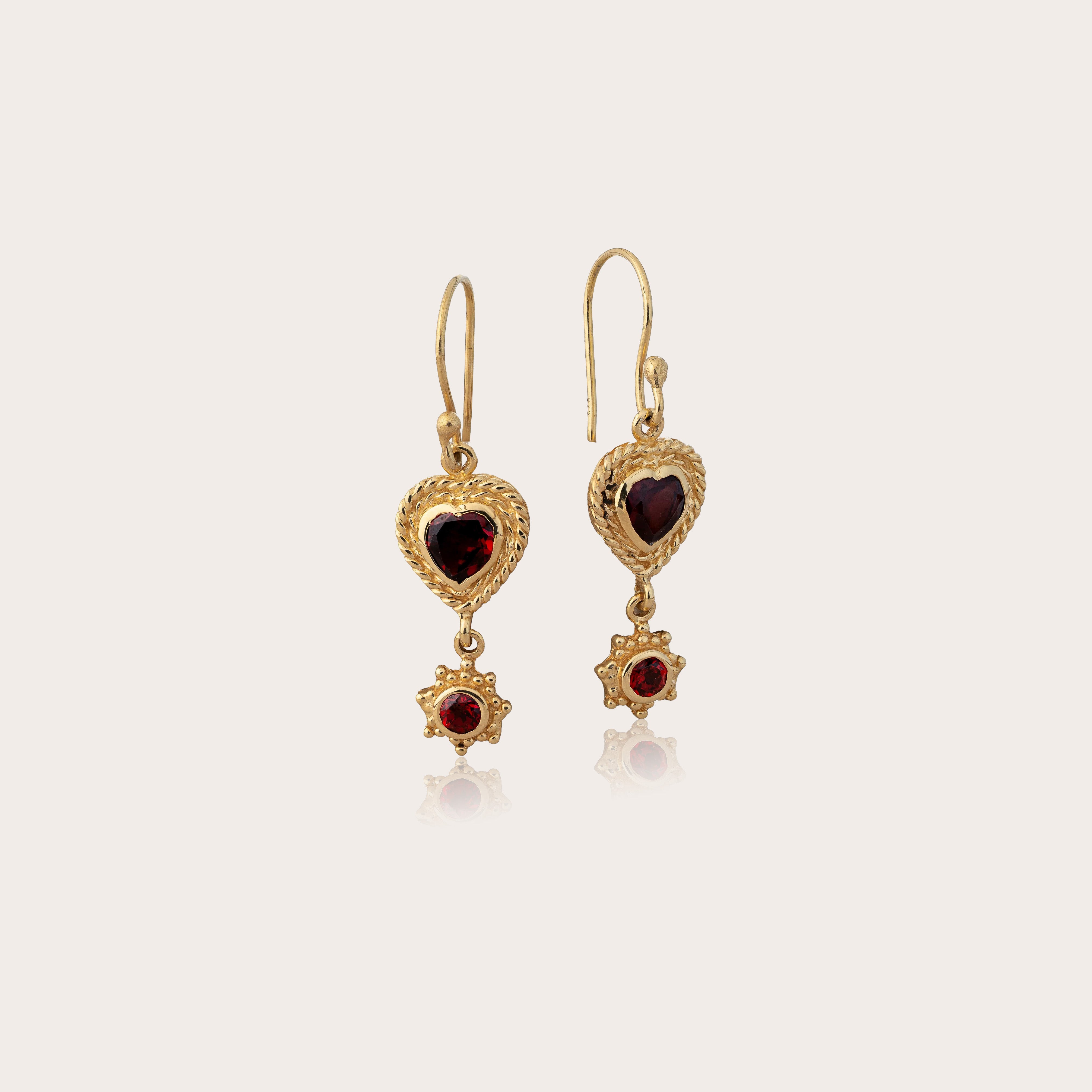 Awakened Heart Earrings with Garnet