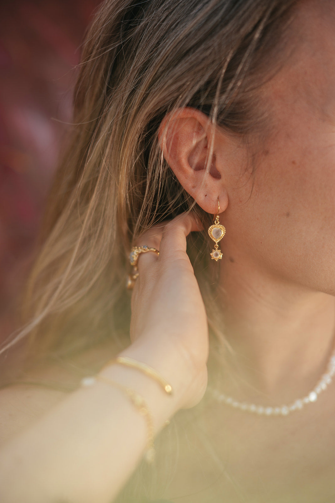 Awakened Heart Earrings with Garnet