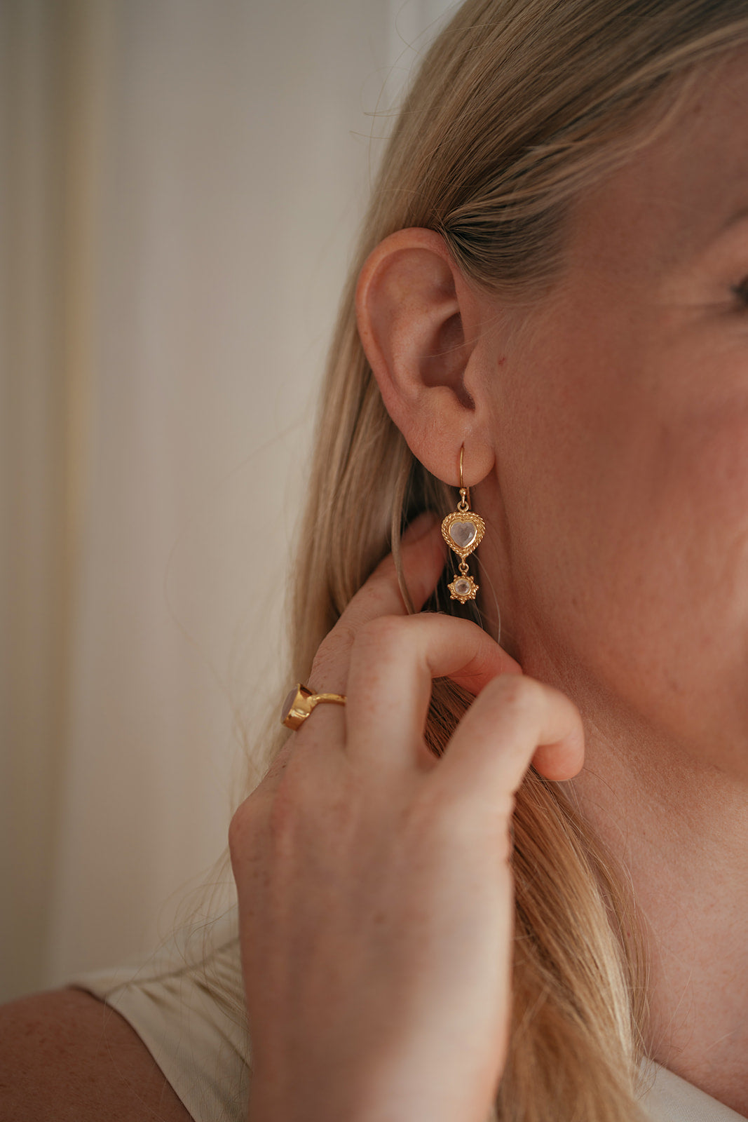 Awakened Heart Earrings with Rose Quartz